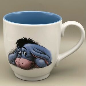 Disney Store Winnie The Pooh Eeyore Coffee Mug w/Blue Interior Ceramic  | 16 oz
